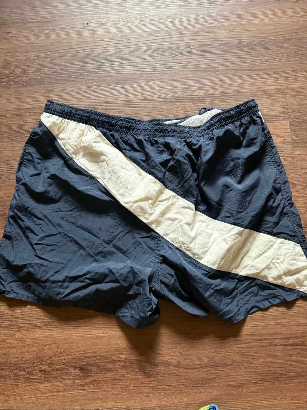 Prospirit Navy Swim Trunks with Cream Diagonal Panel